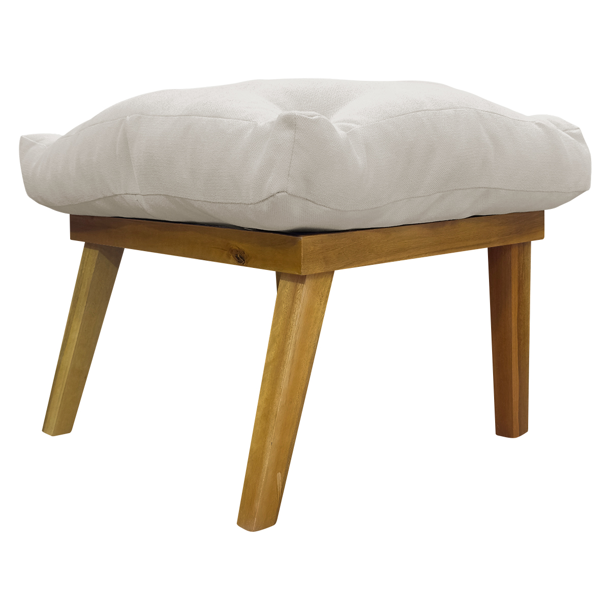 Kit 2 Puff Decorativo Retangular Para Sala Quarto Penteadeira Marty Linho Bege