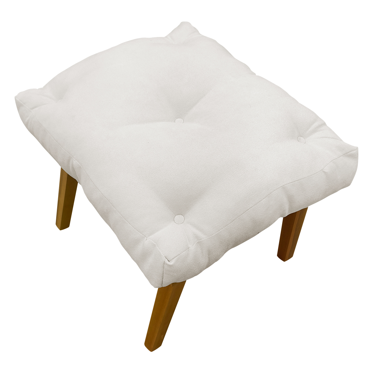 Kit 2 Puff Decorativo Retangular Para Sala Quarto Penteadeira Marty Linho Bege