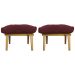 Kit 2 Puff Decorativo Retangular Para Sala Quarto Penteadeira Marty Linho Bordo