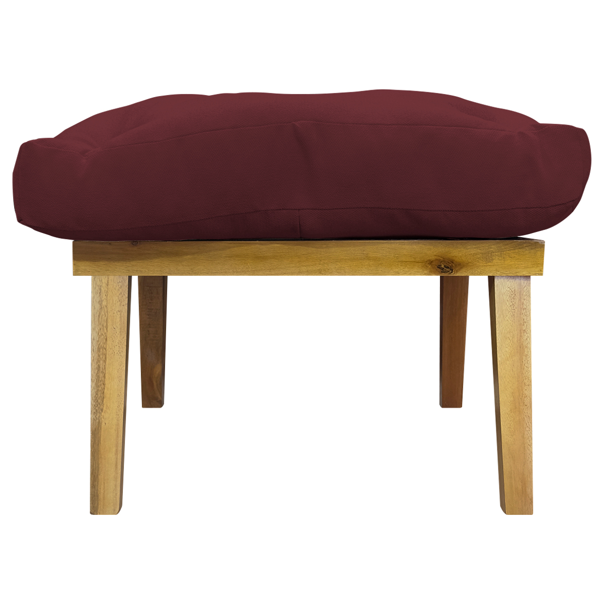 Kit 2 Puff Decorativo Retangular Para Sala Quarto Penteadeira Marty Linho Bordo