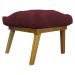 Kit 2 Puff Decorativo Retangular Para Sala Quarto Penteadeira Marty Linho Bordo