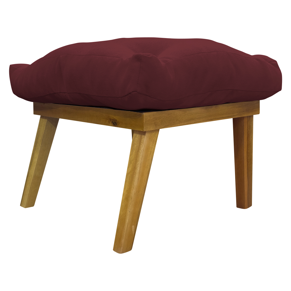 Kit 2 Puff Decorativo Retangular Para Sala Quarto Penteadeira Marty Linho Bordo