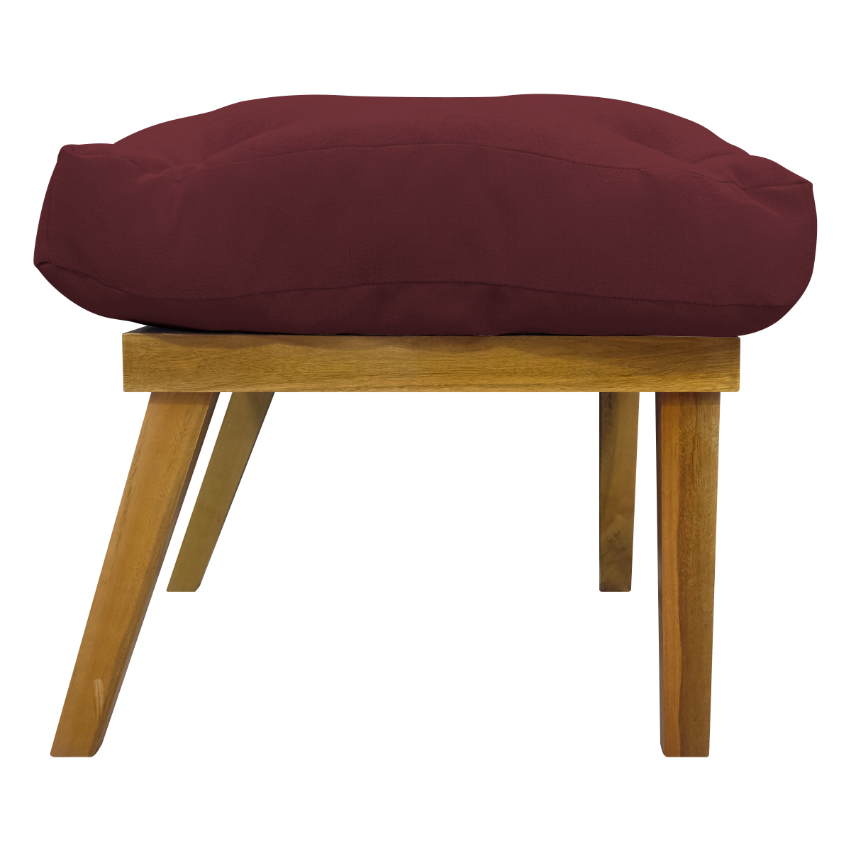 Kit 2 Puff Decorativo Retangular Para Sala Quarto Penteadeira Marty Linho Bordo