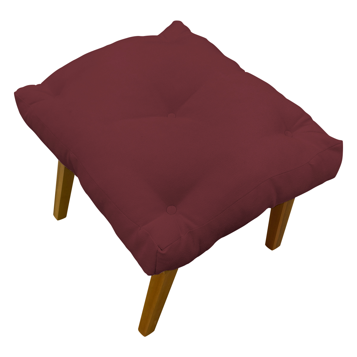Kit 2 Puff Decorativo Retangular Para Sala Quarto Penteadeira Marty Linho Bordo