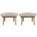 Kit 2 Puff Decorativo Retangular Para Sala Quarto Penteadeira Marty Linho Off White