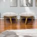 Kit 2 Puff Decorativo Retangular Para Sala Quarto Penteadeira Marty Linho Off White