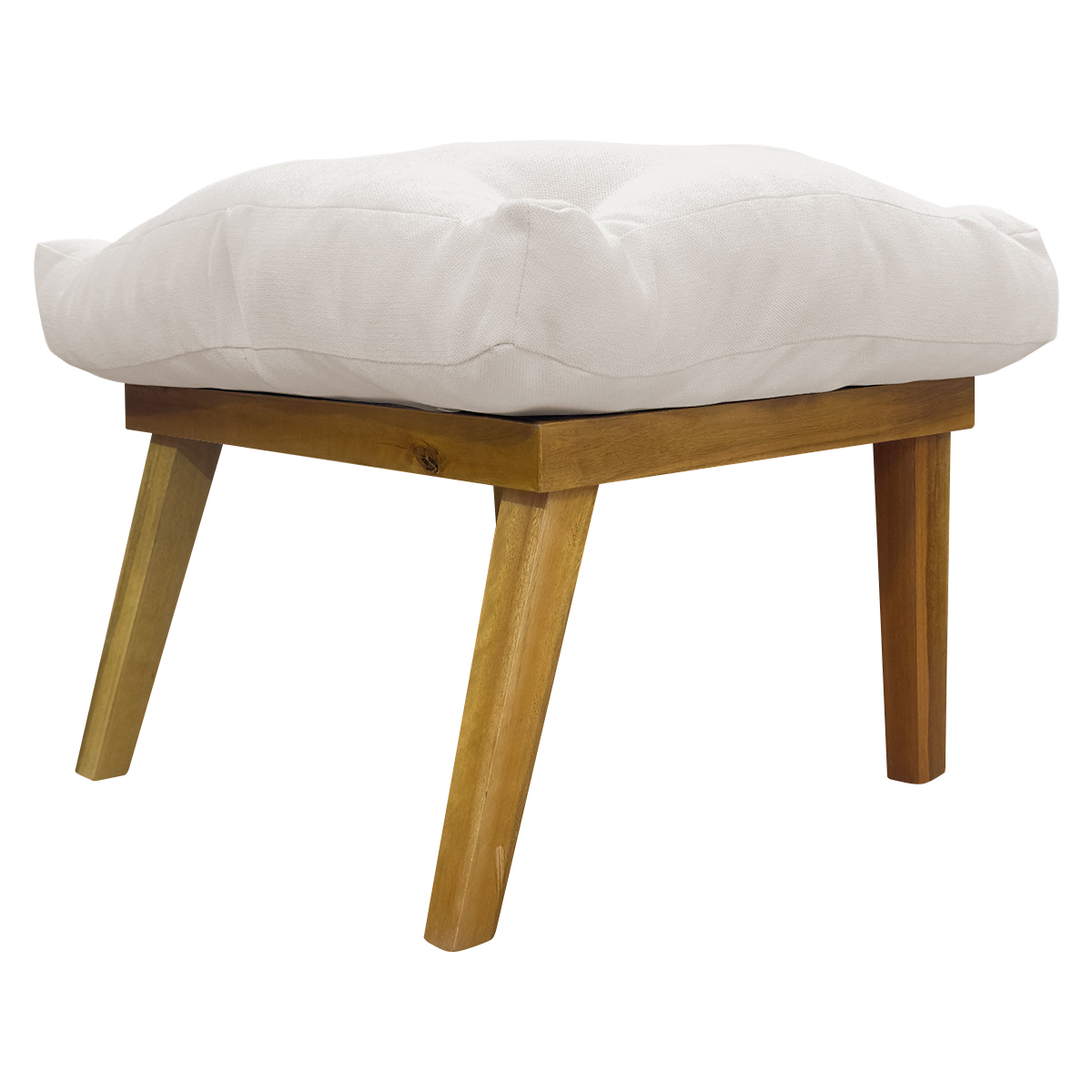 Kit 2 Puff Decorativo Retangular Para Sala Quarto Penteadeira Marty Linho Off White