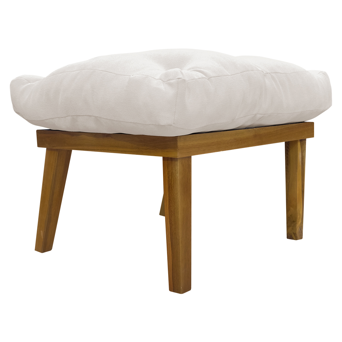 Kit 2 Puff Decorativo Retangular Para Sala Quarto Penteadeira Marty Linho Off White