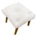 Kit 2 Puff Decorativo Retangular Para Sala Quarto Penteadeira Marty Linho Off White