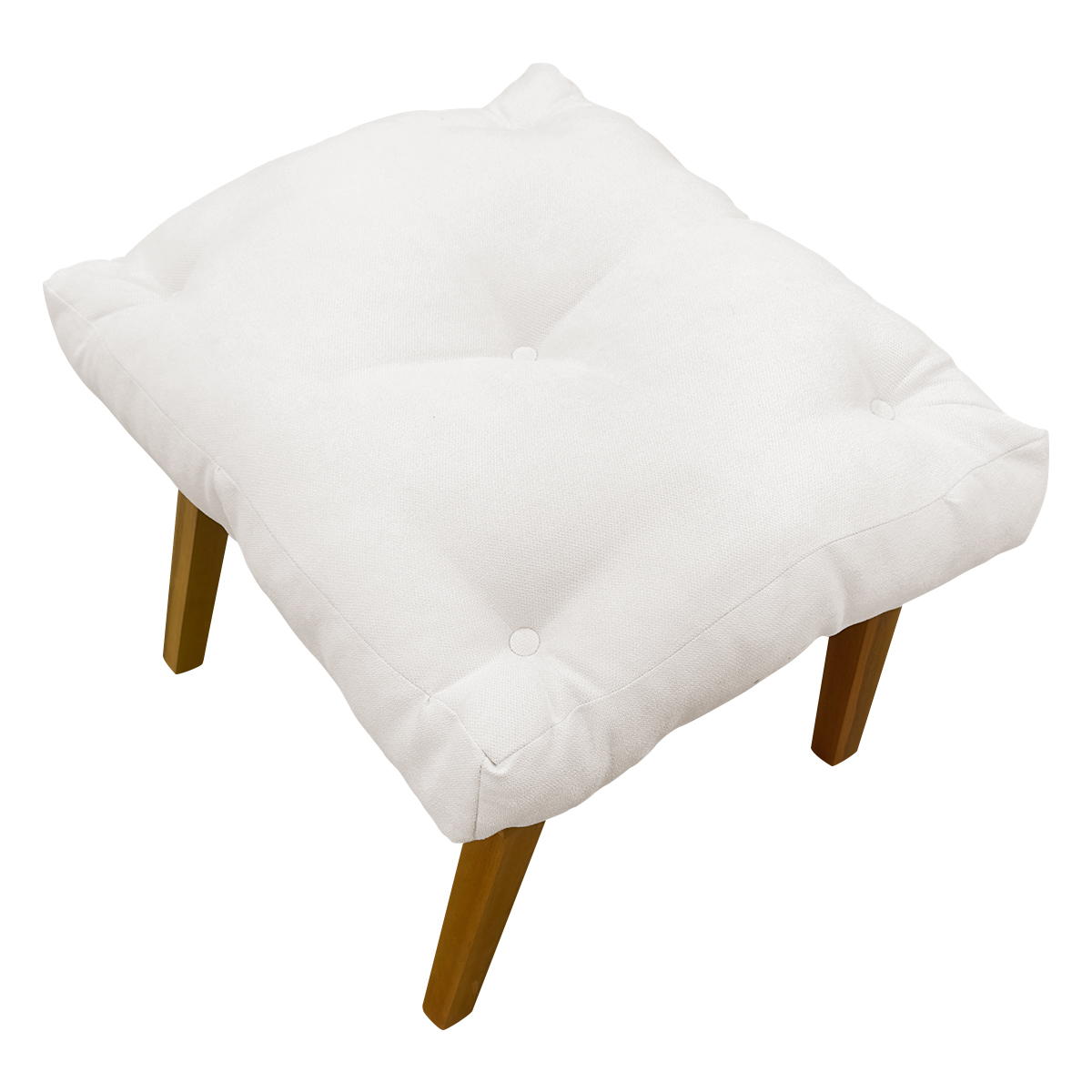 Kit 2 Puff Decorativo Retangular Para Sala Quarto Penteadeira Marty Linho Off White