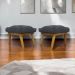 Kit 2 Puff Decorativo Retangular Para Sala Quarto Penteadeira Martyr Linho Cinza