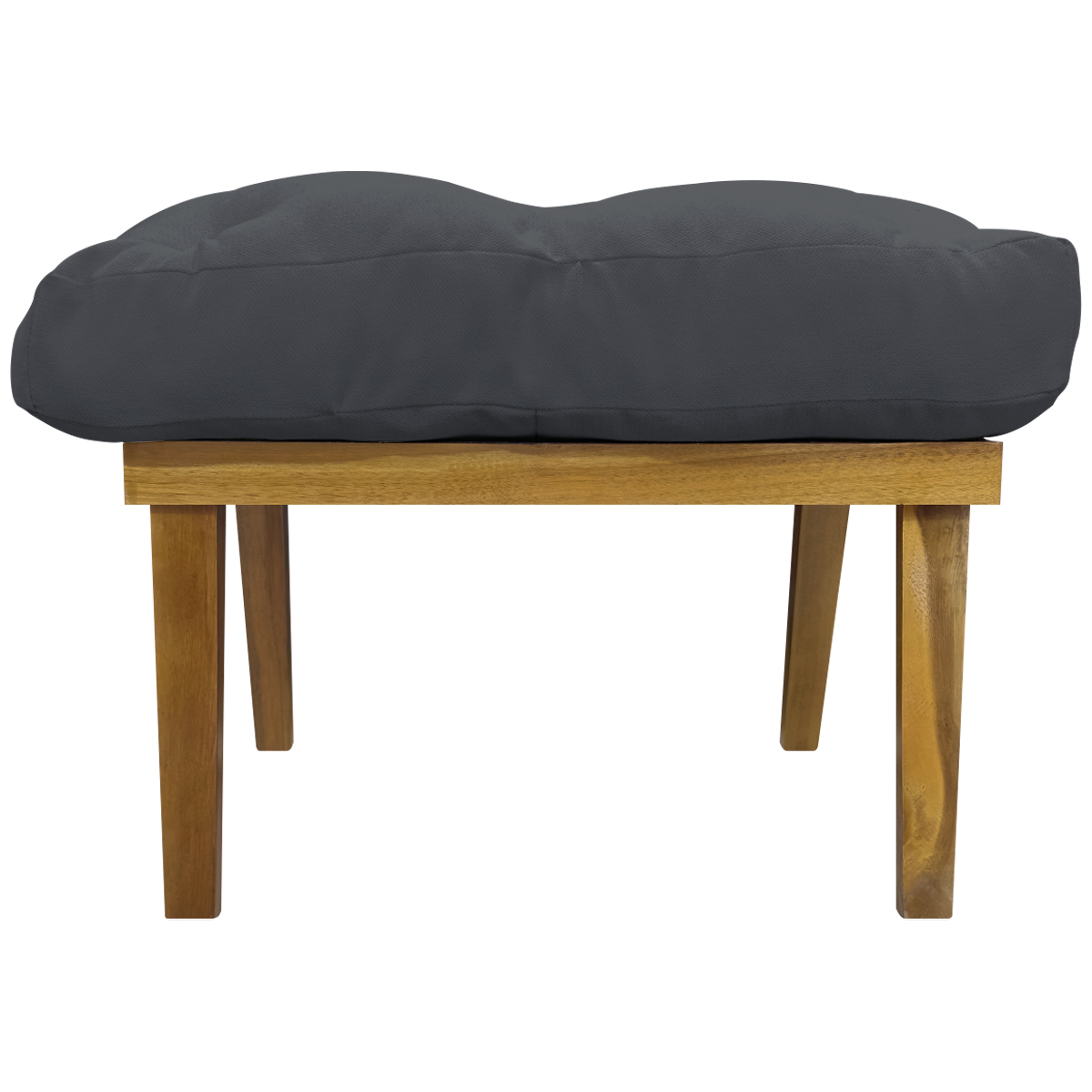 Kit 2 Puff Decorativo Retangular Para Sala Quarto Penteadeira Martyr Linho Cinza