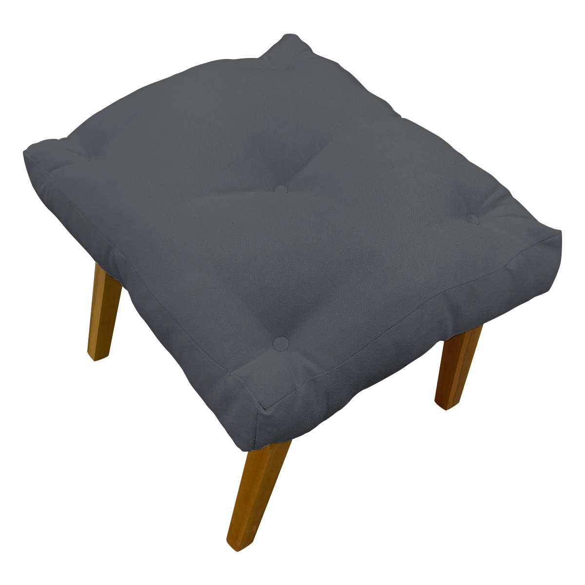 Kit 2 Puff Decorativo Retangular Para Sala Quarto Penteadeira Martyr Linho Cinza