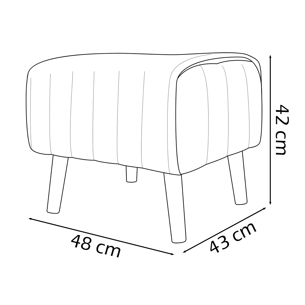 Kit 2 Puff Decorativo Retangular Para Sala Quarto Penteadeira Verso Bouclé Bege