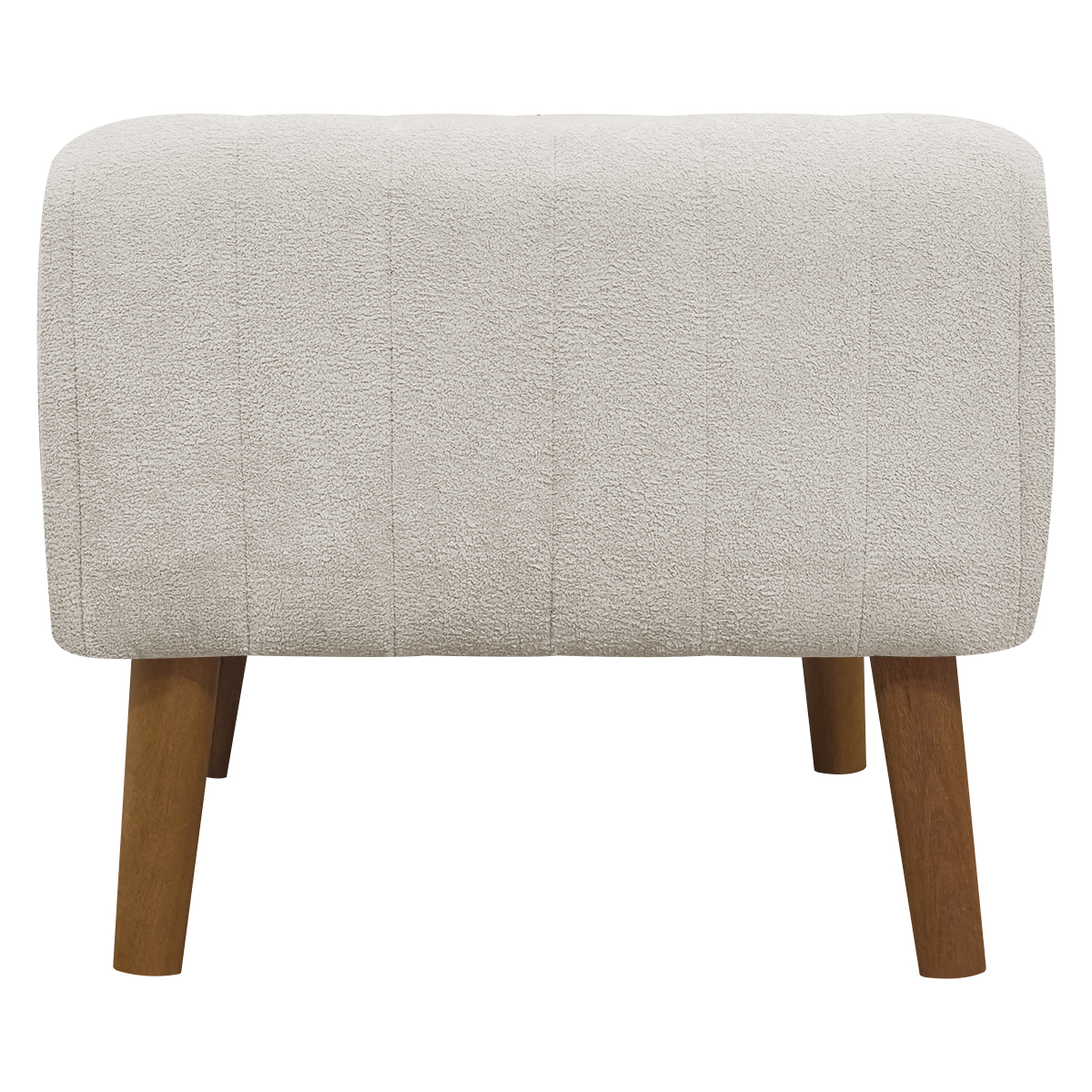 Kit 2 Puff Decorativo Retangular Para Sala Quarto Penteadeira Verso Bouclé Bege