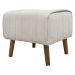 Kit 2 Puff Decorativo Retangular Para Sala Quarto Penteadeira Verso Bouclé Bege
