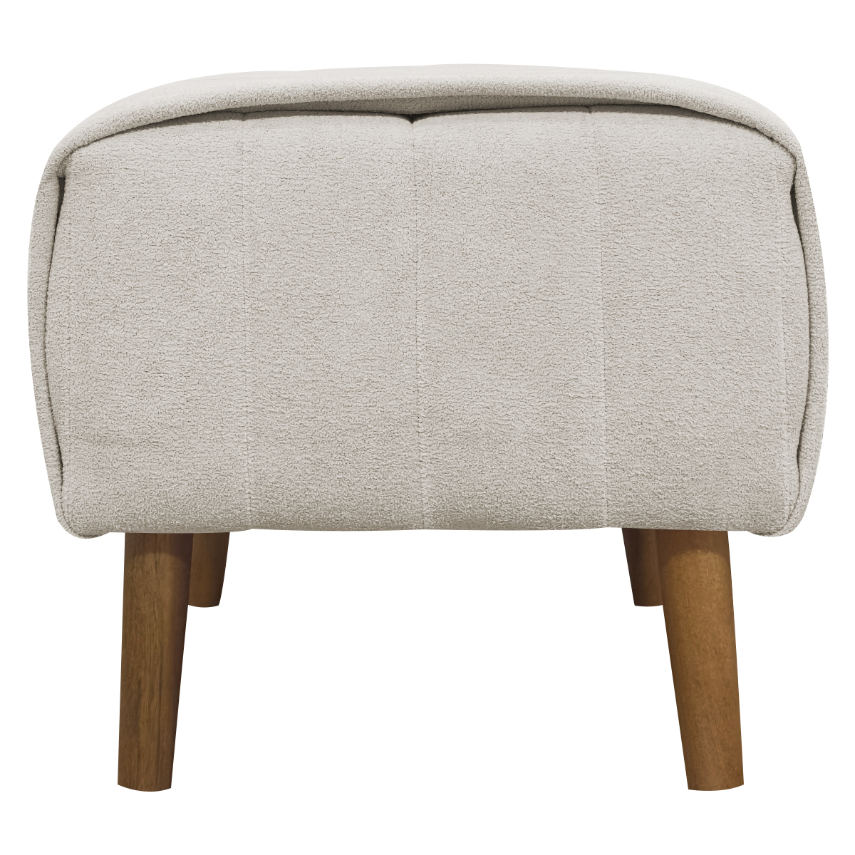 Kit 2 Puff Decorativo Retangular Para Sala Quarto Penteadeira Verso Bouclé Bege