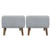 Kit 2 Puff Decorativo Retangular Para Sala Quarto Penteadeira Verso Bouclé Cinza