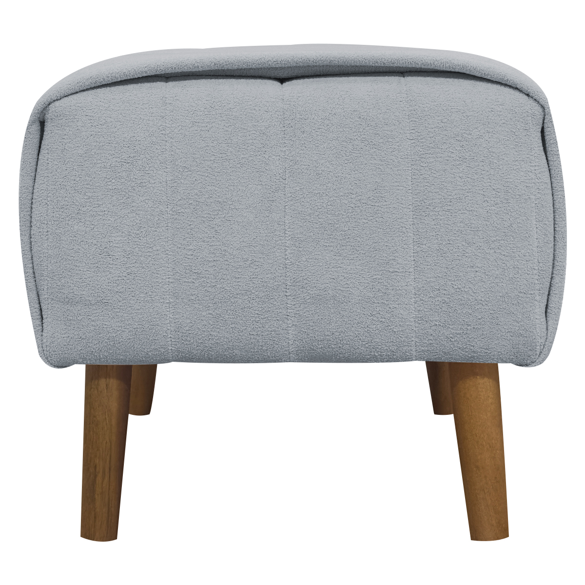 Kit 2 Puff Decorativo Retangular Para Sala Quarto Penteadeira Verso Bouclé Cinza