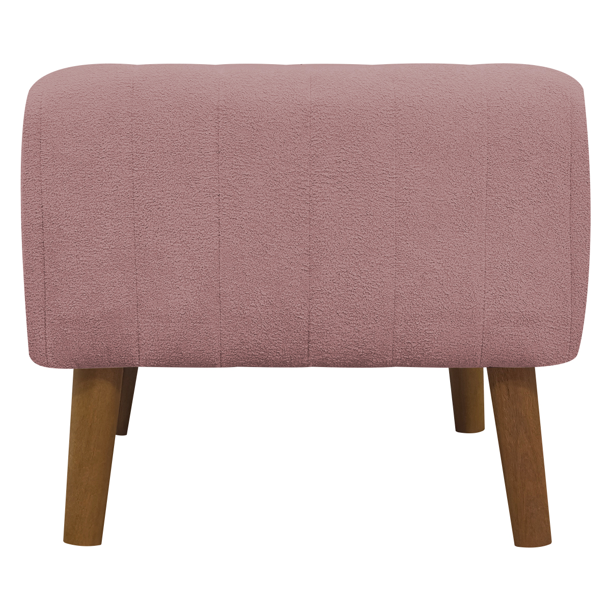Kit 2 Puff Decorativo Retangular Para Sala Quarto Penteadeira Verso Bouclé Rose