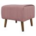 Kit 2 Puff Decorativo Retangular Para Sala Quarto Penteadeira Verso Bouclé Rose