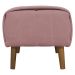 Kit 2 Puff Decorativo Retangular Para Sala Quarto Penteadeira Verso Bouclé Rose