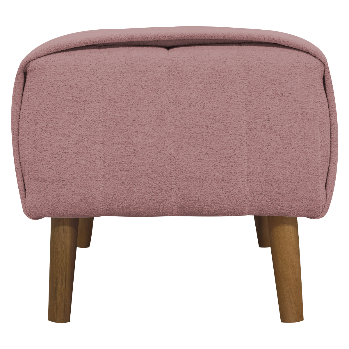 Kit 2 Puff Decorativo Retangular Para Sala Quarto Penteadeira Verso Bouclé Rose