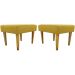 Kit 2 Puff Decorativos Charme Para Sala, Quarto, Recepção Suede Amarelo Pé Castanho - Clique E Decore