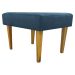 Kit 2 Puff Decorativos Charme Para Sala, Quarto, Recepção Suede Azul Marinho Pé Castanho - Clique E Decore