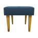 Kit 2 Puff Decorativos Charme Para Sala, Quarto, Recepção Suede Azul Marinho Pé Castanho - Clique E Decore