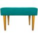 Kit 2 Puff Decorativos Charme Para Sala, Quarto, Recepção Suede Azul Turquesa Pé Castanho - Clique E Decore