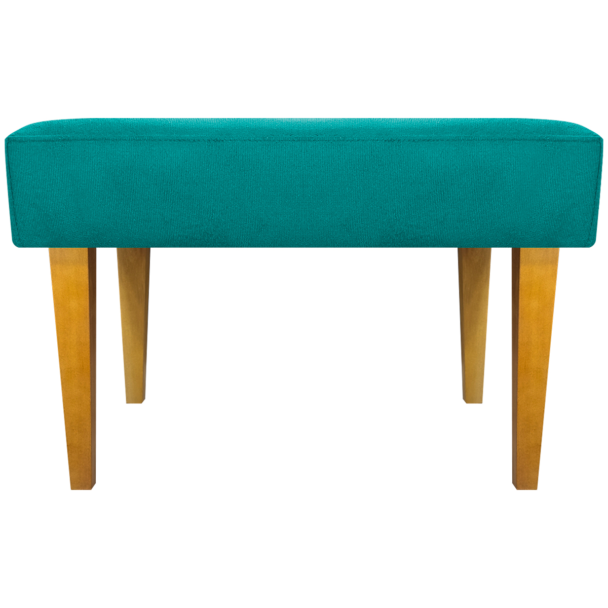 Kit 2 Puff Decorativos Charme Para Sala, Quarto, Recepção Suede Azul Turquesa Pé Castanho - Clique E Decore