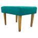 Kit 2 Puff Decorativos Charme Para Sala, Quarto, Recepção Suede Azul Turquesa Pé Castanho - Clique E Decore