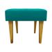 Kit 2 Puff Decorativos Charme Para Sala, Quarto, Recepção Suede Azul Turquesa Pé Castanho - Clique E Decore