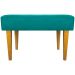 Kit 2 Puff Decorativos Charme Para Sala, Quarto, Recepção Suede Azul Turquesa Pé Castanho - Clique E Decore