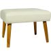 Kit 2 Puff Decorativos Charme Para Sala, Quarto, Recepção Suede Bege Pé Castanho - Clique E Decore