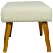 Kit 2 Puff Decorativos Charme Para Sala, Quarto, Recepção Suede Bege Pé Castanho - Clique E Decore
