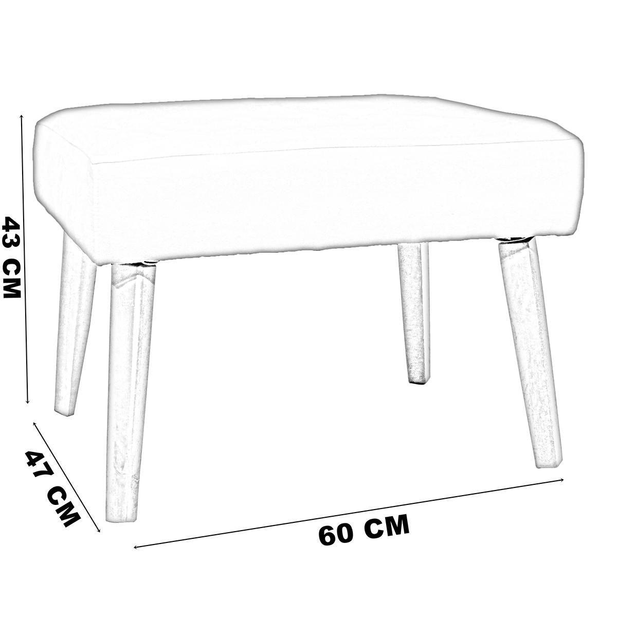 Kit 2 Puff Decorativos Charme Para Sala, Quarto, Recepção Suede Bege Pé Castanho - Clique E Decore