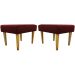 Kit 2 Puff Decorativos Charme Para Sala, Quarto, Recepção Suede Bordo Pé Castanho - Clique E Decore