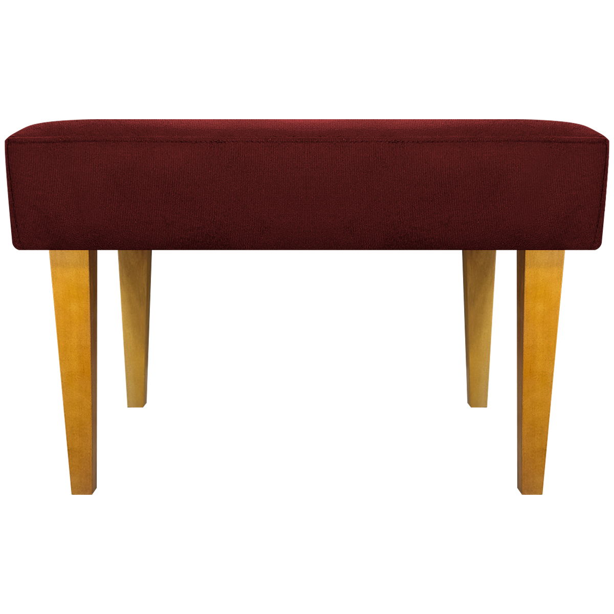 Kit 2 Puff Decorativos Charme Para Sala, Quarto, Recepção Suede Bordo Pé Castanho - Clique E Decore