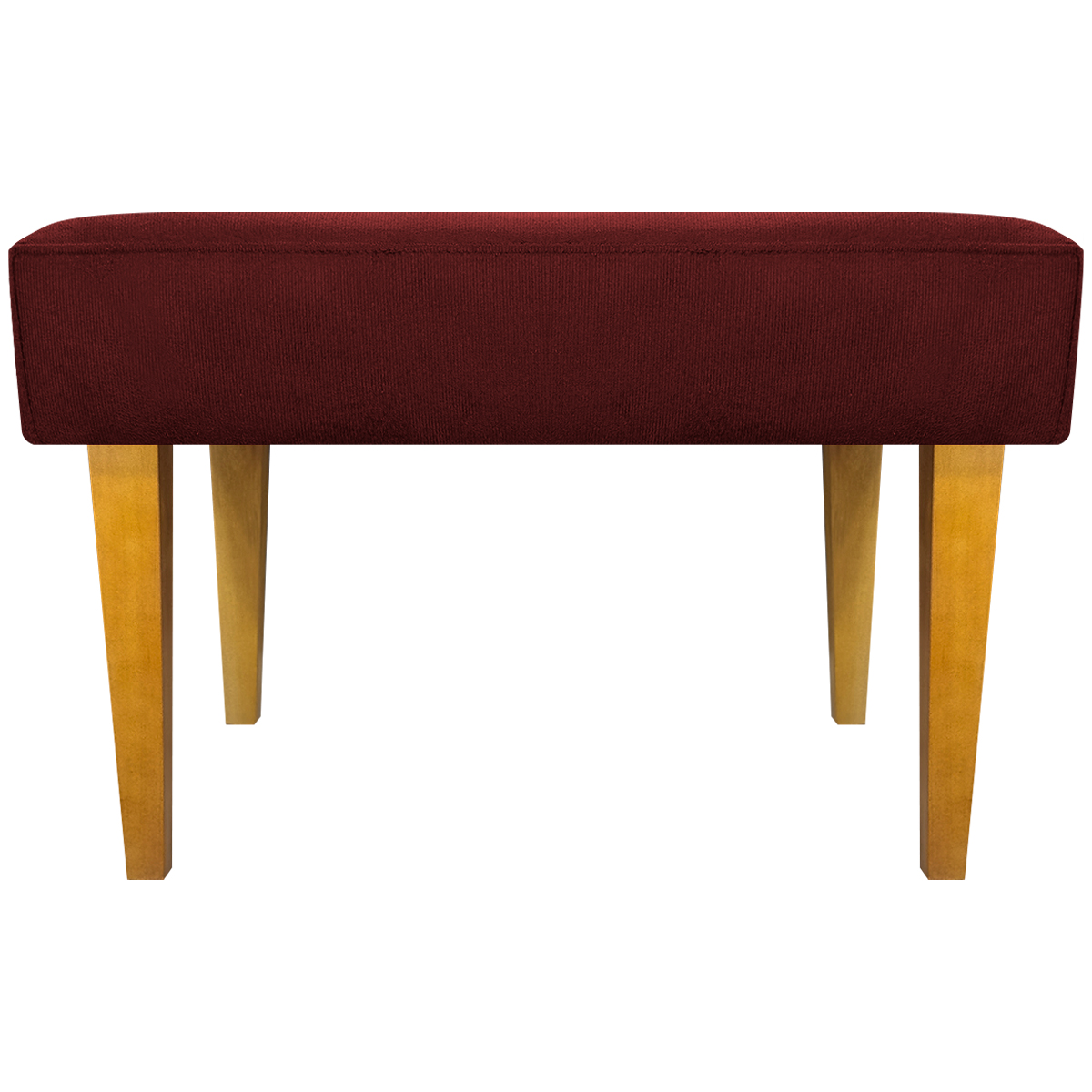 Kit 2 Puff Decorativos Charme Para Sala, Quarto, Recepção Suede Bordo Pé Castanho - Clique E Decore
