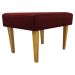 Kit 2 Puff Decorativos Charme Para Sala, Quarto, Recepção Suede Bordo Pé Castanho - Clique E Decore