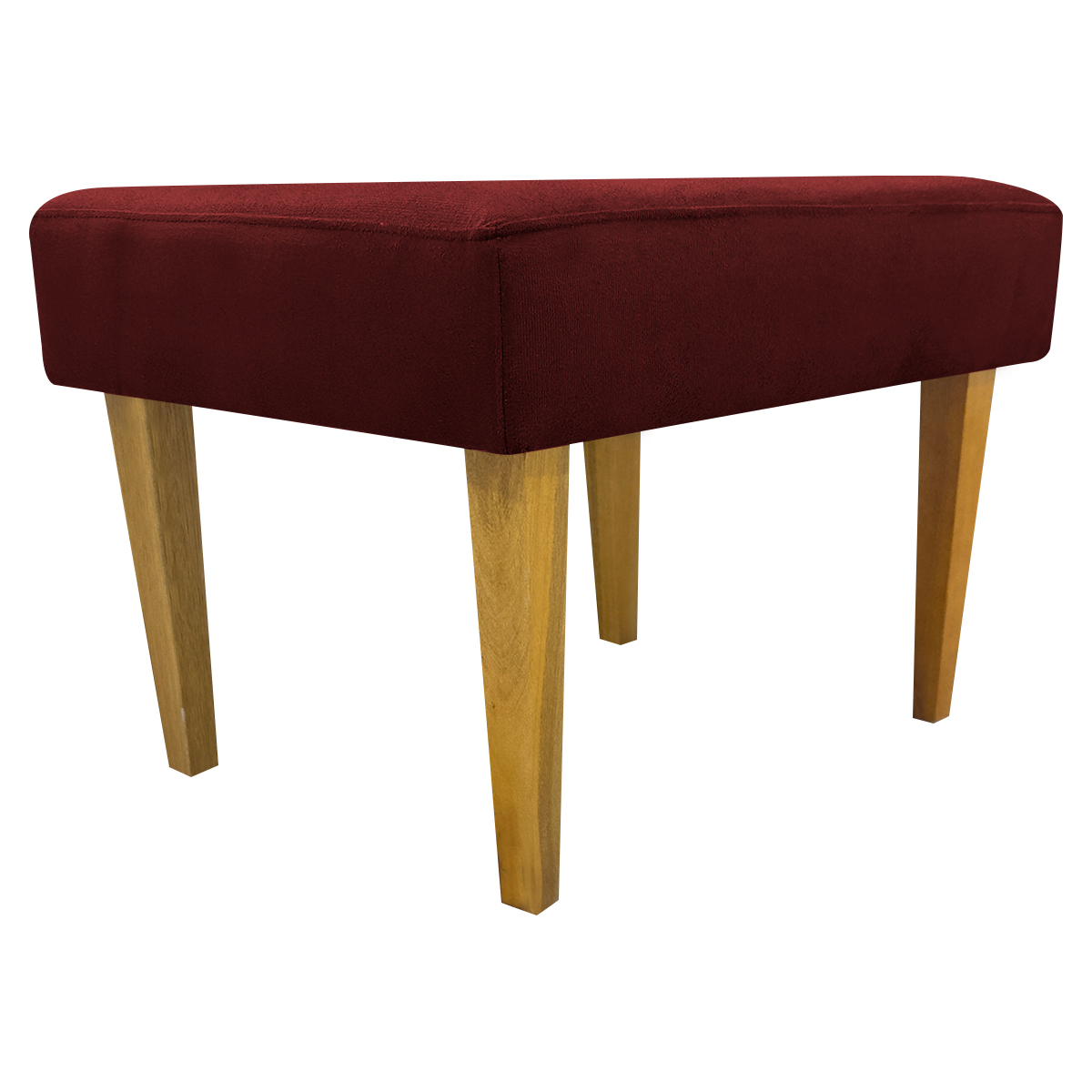 Kit 2 Puff Decorativos Charme Para Sala, Quarto, Recepção Suede Bordo Pé Castanho - Clique E Decore