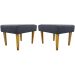 Kit 2 Puff Decorativos Charme Para Sala, Quarto, Recepção Suede Cinza Pé Castanho - Clique E Decore