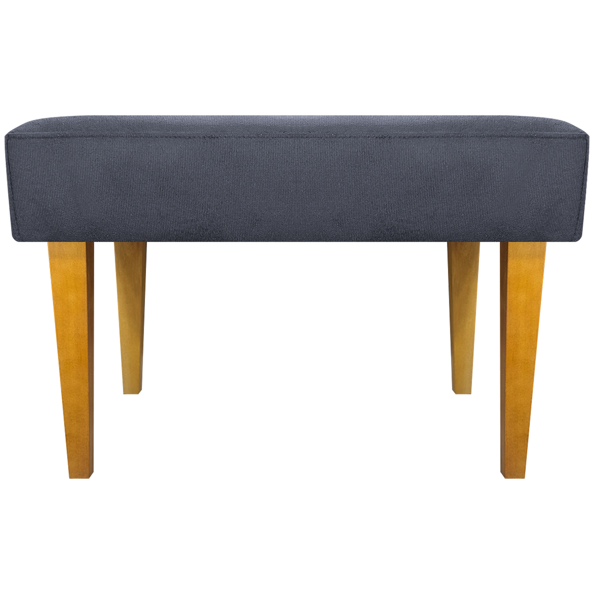 Kit 2 Puff Decorativos Charme Para Sala, Quarto, Recepção Suede Cinza Pé Castanho - Clique E Decore