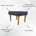 Kit 2 Puff Decorativos Charme Para Sala, Quarto, Recepção Suede Cinza Pé Castanho - Clique E Decore
