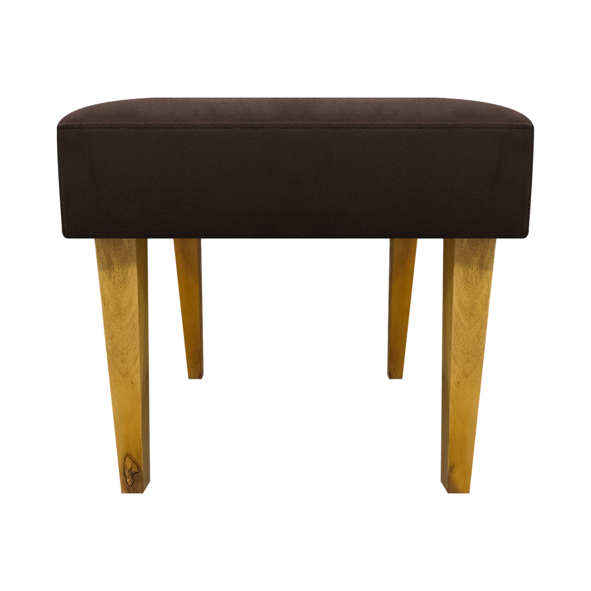 Kit 2 Puff Decorativos Charme Para Sala, Quarto, Recepção Suede Marrom Pé Castanho - Clique E Decore