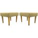 Kit 2 Puff Decorativos Charme Para Sala, Quarto, Recepção Suede Nude Pé Castanho - Clique E Decore