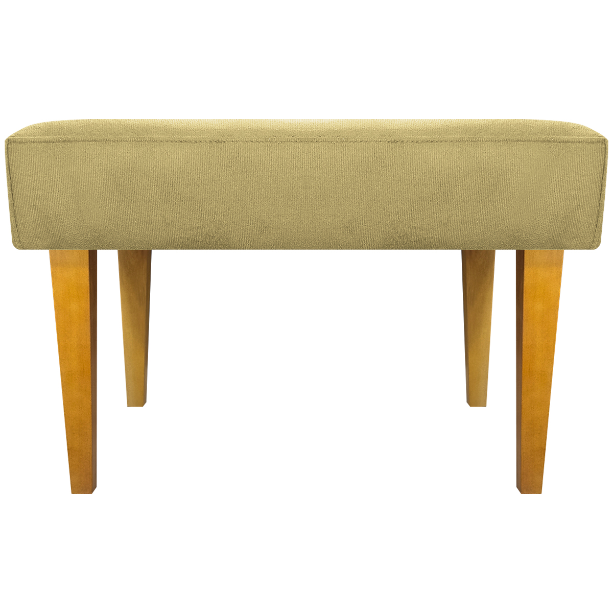 Kit 2 Puff Decorativos Charme Para Sala, Quarto, Recepção Suede Nude Pé Castanho - Clique E Decore
