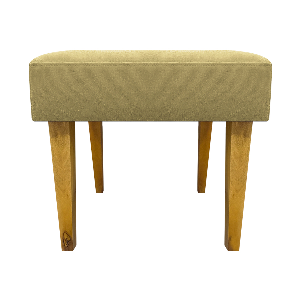 Kit 2 Puff Decorativos Charme Para Sala, Quarto, Recepção Suede Nude Pé Castanho - Clique E Decore